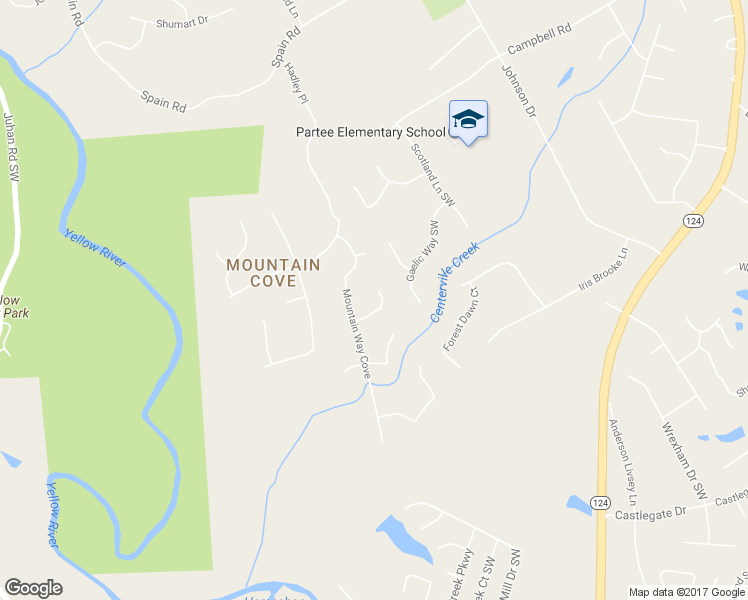 map of restaurants, bars, coffee shops, grocery stores, and more near 4545 Trumble Terrace in Snellville