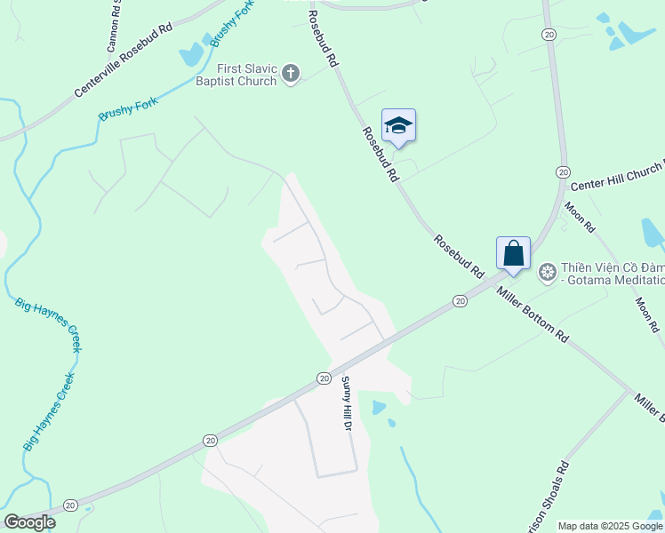 map of restaurants, bars, coffee shops, grocery stores, and more near 320 Windermere Drive in Loganville