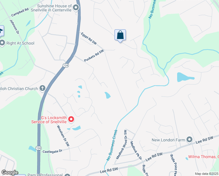 map of restaurants, bars, coffee shops, grocery stores, and more near 3909 Laurens Lane in Snellville