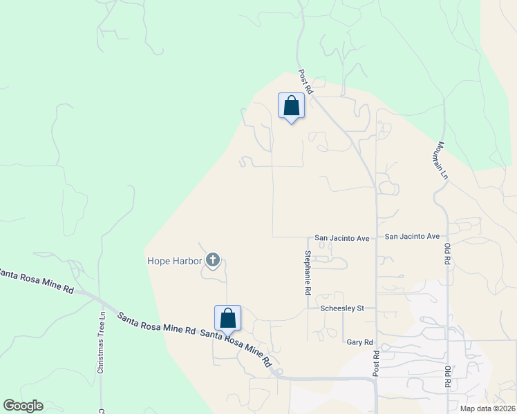 map of restaurants, bars, coffee shops, grocery stores, and more near FORLORI Circle in Perris