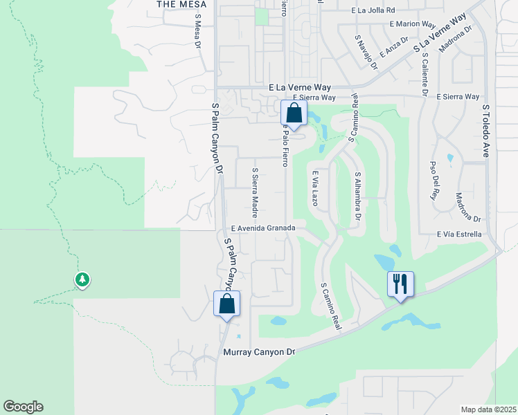map of restaurants, bars, coffee shops, grocery stores, and more near 2452 South Sierra Madre in Palm Springs