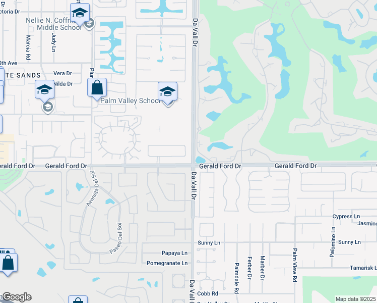 map of restaurants, bars, coffee shops, grocery stores, and more near 22 Vista Mirage Way in Rancho Mirage