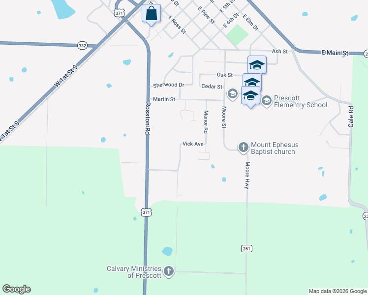 map of restaurants, bars, coffee shops, grocery stores, and more near 111 Ridgewood Road in Prescott