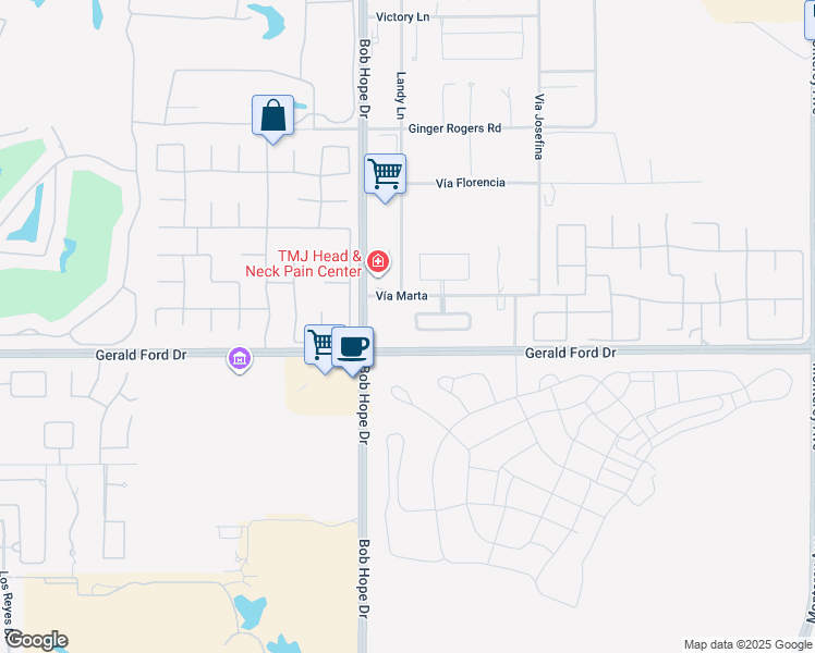 map of restaurants, bars, coffee shops, grocery stores, and more near 11 Cassis Circle in Rancho Mirage