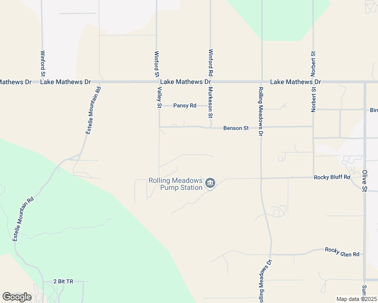 map of restaurants, bars, coffee shops, grocery stores, and more near 16191 Lake Mathews Drive in Perris