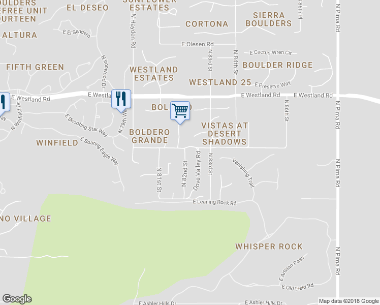 map of restaurants, bars, coffee shops, grocery stores, and more near 8221 East Smokehouse Tr in Scottsdale