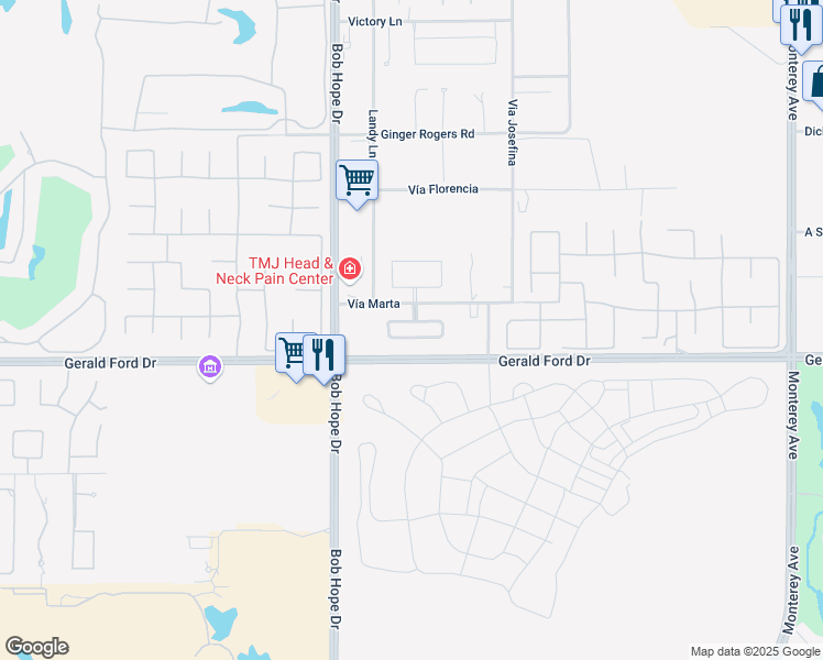 map of restaurants, bars, coffee shops, grocery stores, and more near 2 Cassis Circle in Rancho Mirage