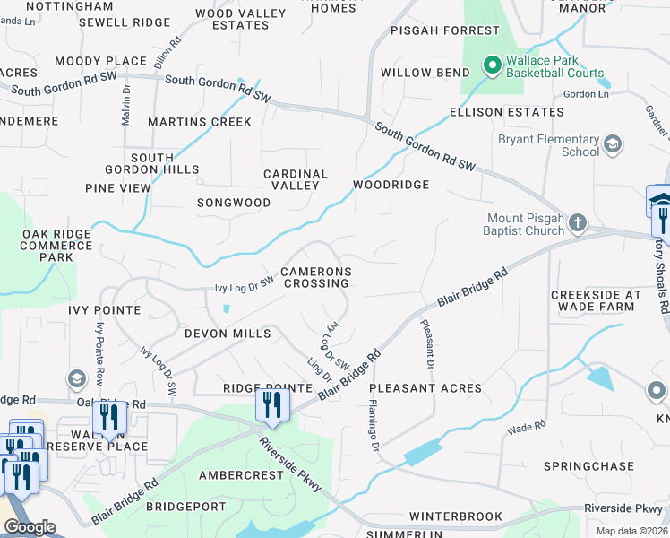 map of restaurants, bars, coffee shops, grocery stores, and more near 1112 Poplar Log Place in Austell