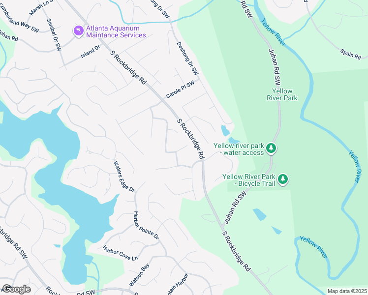 map of restaurants, bars, coffee shops, grocery stores, and more near 3524 Sheree Trail Southwest in Stone Mountain