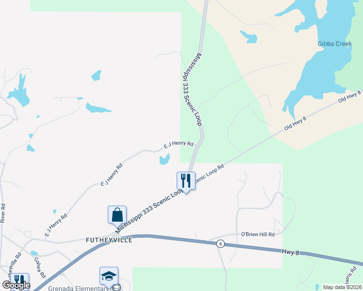 map of restaurants, bars, coffee shops, grocery stores, and more near 1-203 East J Henry Road in Grenada