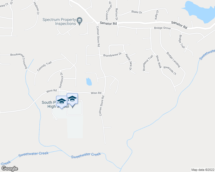 map of restaurants, bars, coffee shops, grocery stores, and more near 88 Limestone Lane in Douglasville