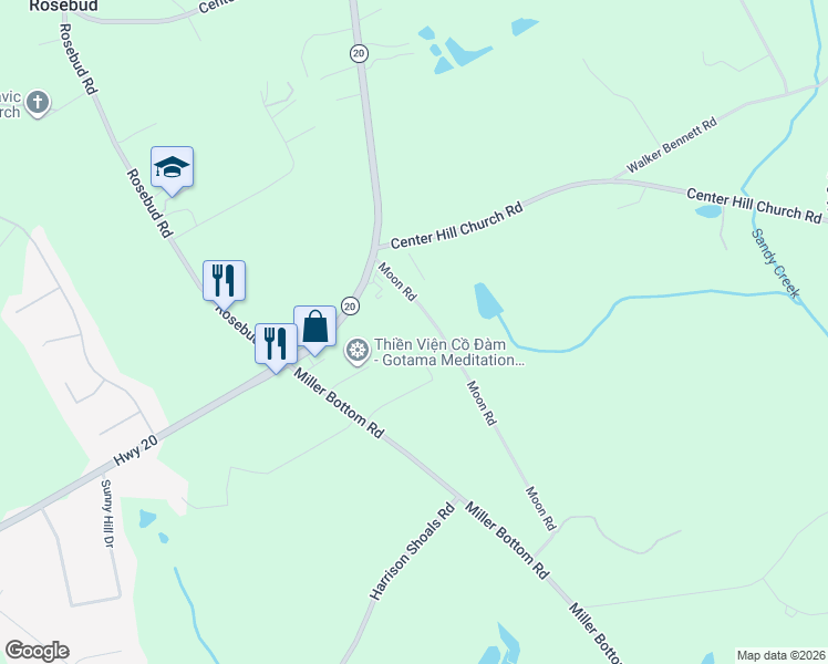 map of restaurants, bars, coffee shops, grocery stores, and more near 6371 Dove Drive in Loganville