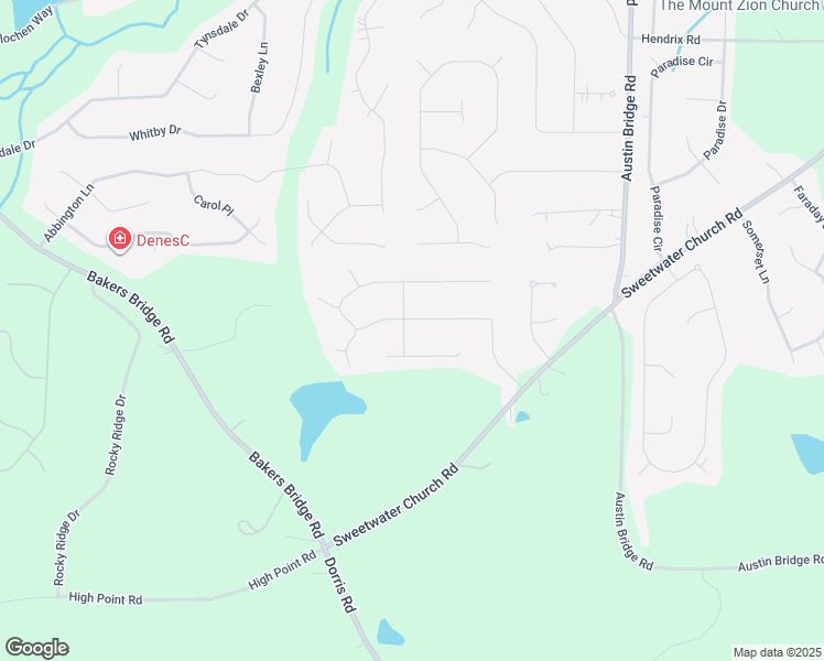 map of restaurants, bars, coffee shops, grocery stores, and more near 64 Joy Drive in Douglasville