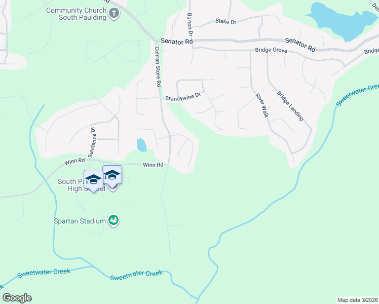 map of restaurants, bars, coffee shops, grocery stores, and more near 170 Cobblestone Court in Douglasville