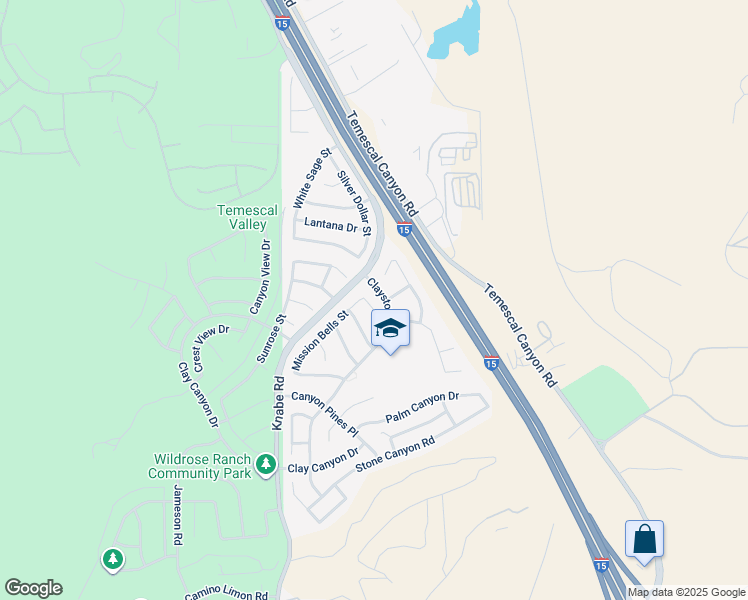 map of restaurants, bars, coffee shops, grocery stores, and more near 22810 Mountain Ash Circle in Corona