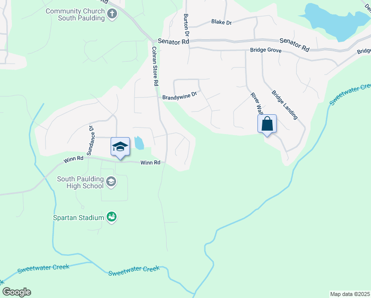 map of restaurants, bars, coffee shops, grocery stores, and more near 170 Cobblestone Court in Douglasville
