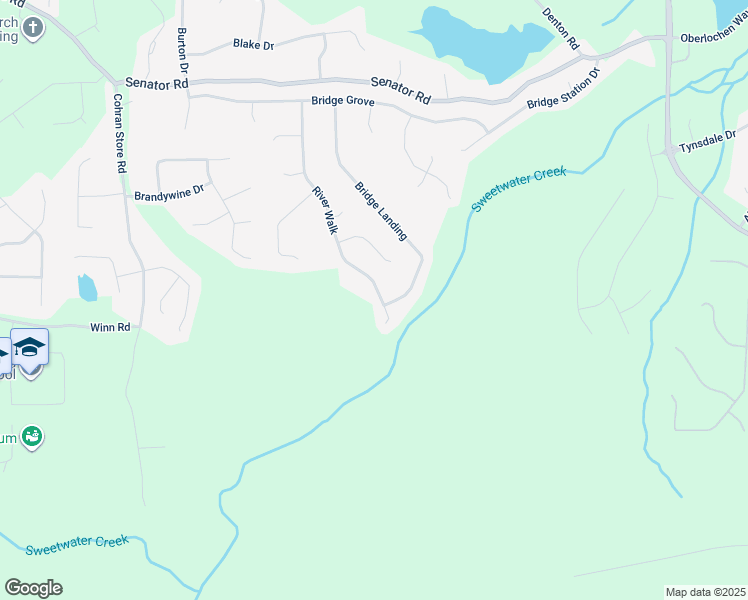 map of restaurants, bars, coffee shops, grocery stores, and more near 580 River Walk in Douglasville