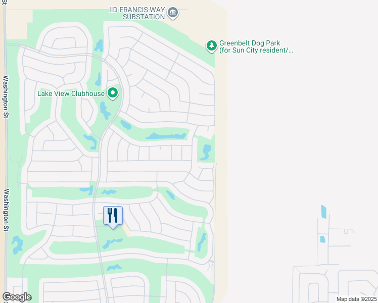 map of restaurants, bars, coffee shops, grocery stores, and more near 35875 Donny Circle in Palm Desert