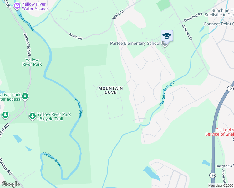 map of restaurants, bars, coffee shops, grocery stores, and more near 3700 Hadley Place in Snellville