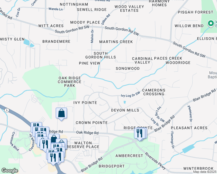 map of restaurants, bars, coffee shops, grocery stores, and more near 1508 Pine Log Place in Austell