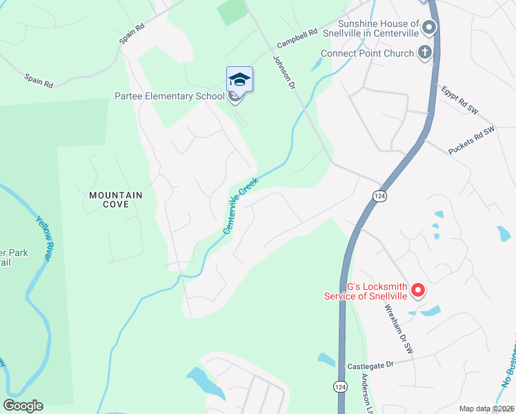 map of restaurants, bars, coffee shops, grocery stores, and more near 3748 Woodrose Court in Snellville