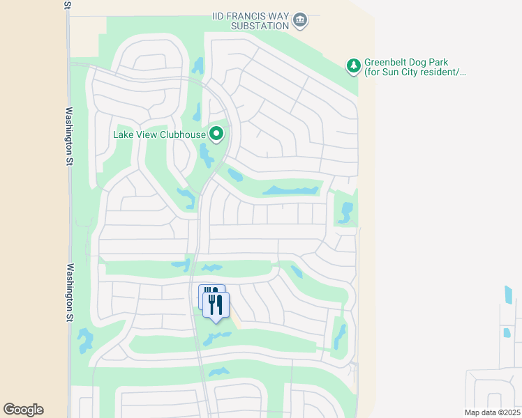 map of restaurants, bars, coffee shops, grocery stores, and more near 78607 Valley Vista Avenue in Palm Desert