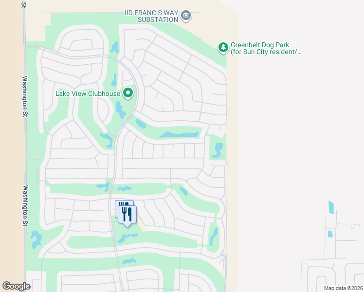 map of restaurants, bars, coffee shops, grocery stores, and more near 35863 Crescent Street in Palm Desert