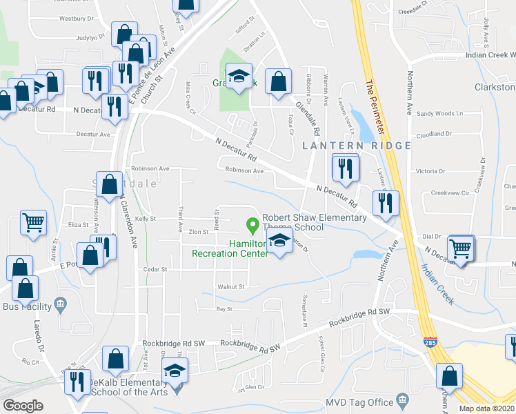 map of restaurants, bars, coffee shops, grocery stores, and more near 445 Brownell Avenue in Scottdale