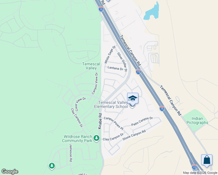 map of restaurants, bars, coffee shops, grocery stores, and more near 22797 Ash Street in Corona