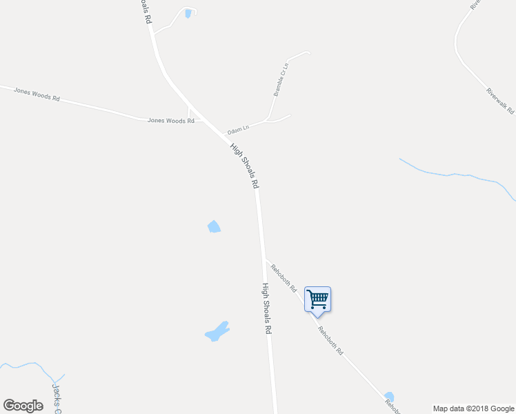 map of restaurants, bars, coffee shops, grocery stores, and more near 2410 High Shoals Road in Bishop