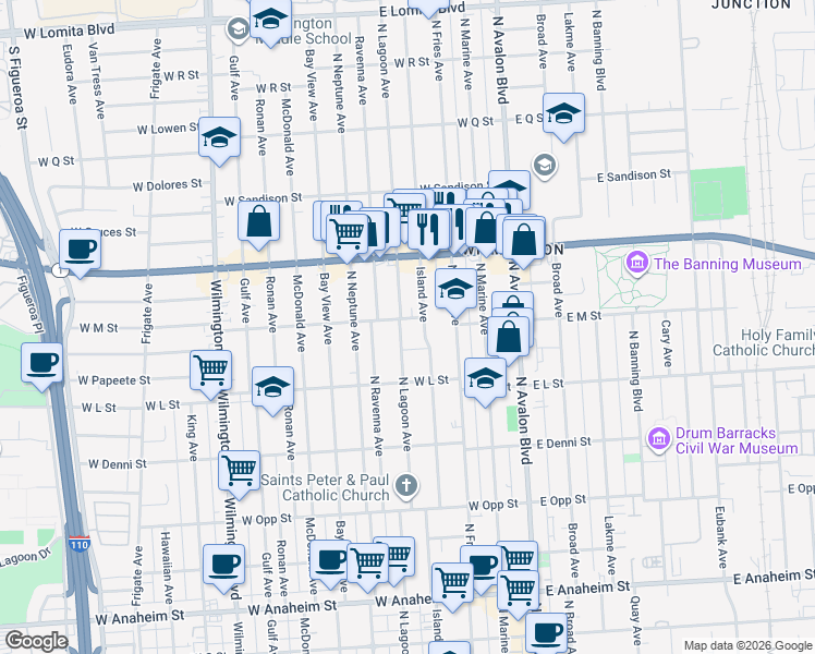 map of restaurants, bars, coffee shops, grocery stores, and more near 1262 North Lagoon Avenue in Los Angeles