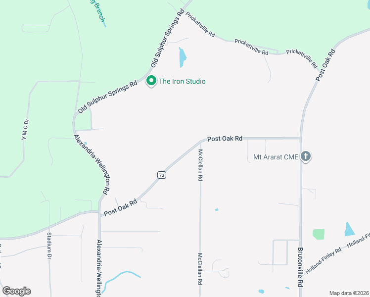 map of restaurants, bars, coffee shops, grocery stores, and more near 1391 Post Oak Road in Alexandria