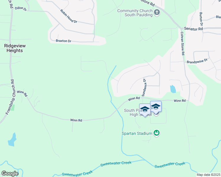 map of restaurants, bars, coffee shops, grocery stores, and more near 370 Cassidy Trail in Douglasville