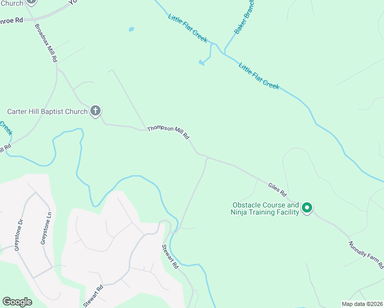 map of restaurants, bars, coffee shops, grocery stores, and more near 1660 Thompson Mill Road in Loganville