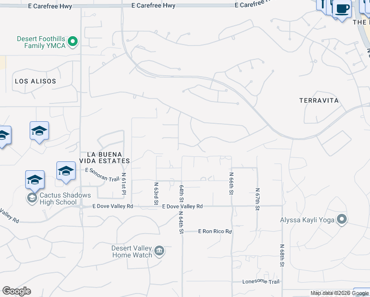 map of restaurants, bars, coffee shops, grocery stores, and more near 6425 East Crested Saguaro Lane in Scottsdale