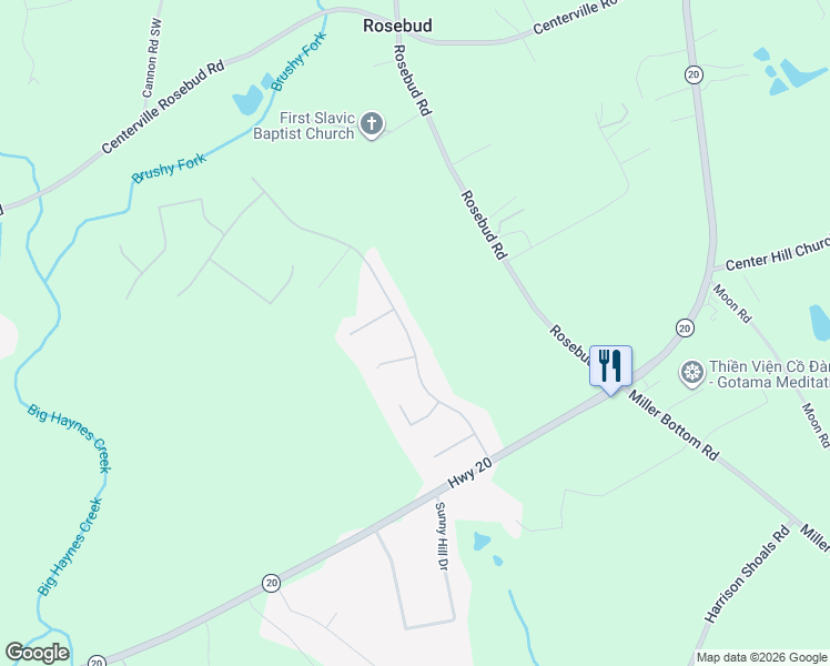 map of restaurants, bars, coffee shops, grocery stores, and more near 361 Windermere Drive in Loganville