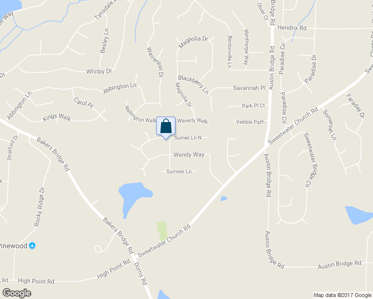 map of restaurants, bars, coffee shops, grocery stores, and more near 120 Wendy Way in Douglasville