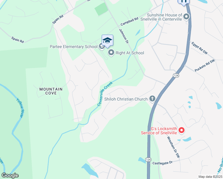 map of restaurants, bars, coffee shops, grocery stores, and more near 3748 Woodrose Court in Snellville