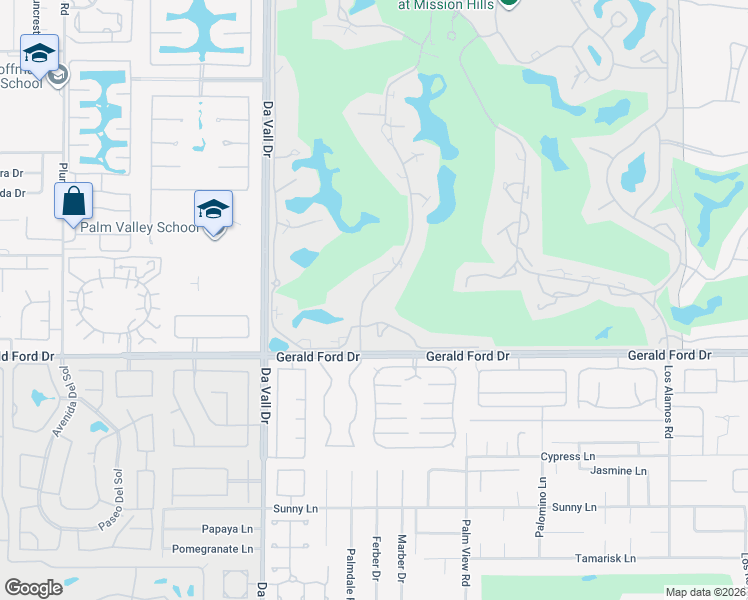 map of restaurants, bars, coffee shops, grocery stores, and more near 35100 Mission Hills Drive in Rancho Mirage
