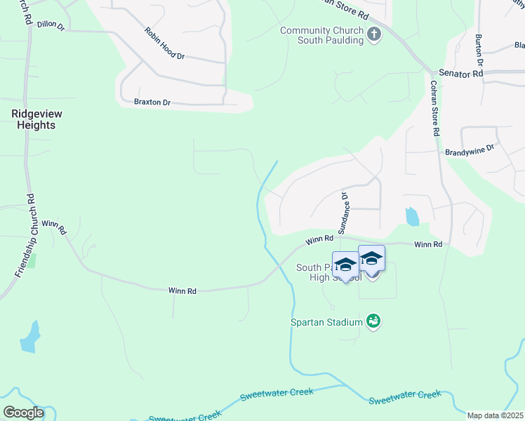 map of restaurants, bars, coffee shops, grocery stores, and more near 350 Cassidy Trail in Douglasville