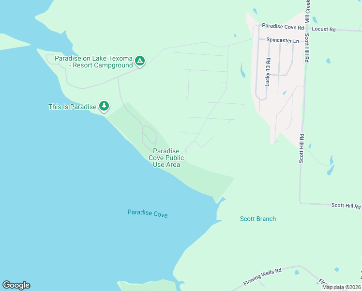 map of restaurants, bars, coffee shops, grocery stores, and more near 1061 Paradise Cove Road in Pottsboro