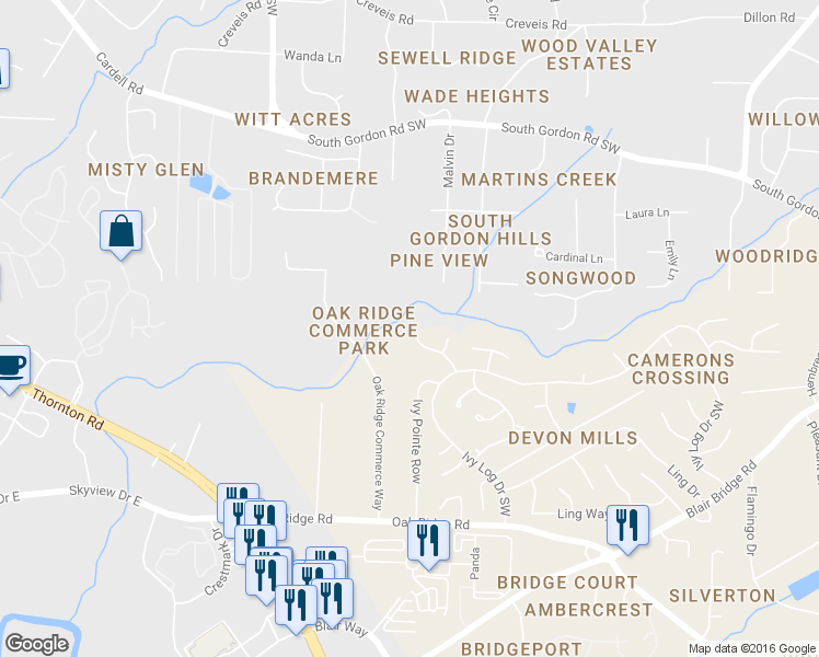 map of restaurants, bars, coffee shops, grocery stores, and more near 1639 Pecan Log Place in Austell