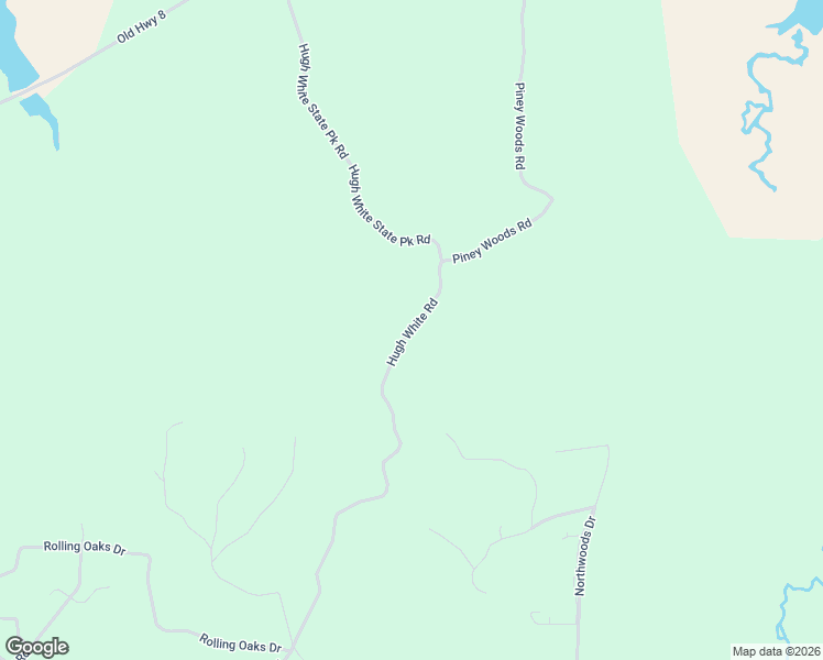 map of restaurants, bars, coffee shops, grocery stores, and more near Hugh White Road in Grenada County