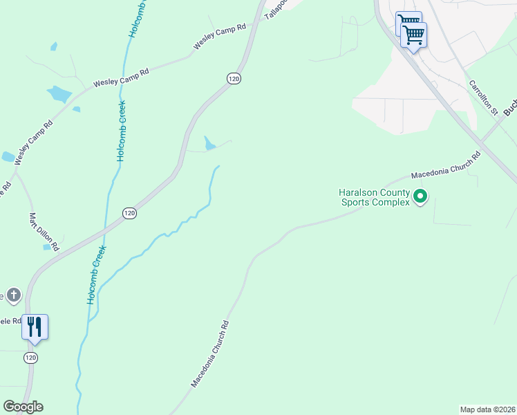 map of restaurants, bars, coffee shops, grocery stores, and more near 976 Macedonia Church Road in Buchanan