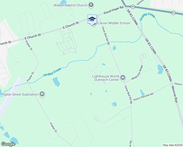 map of restaurants, bars, coffee shops, grocery stores, and more near 1224 Crystal Bend in Monroe