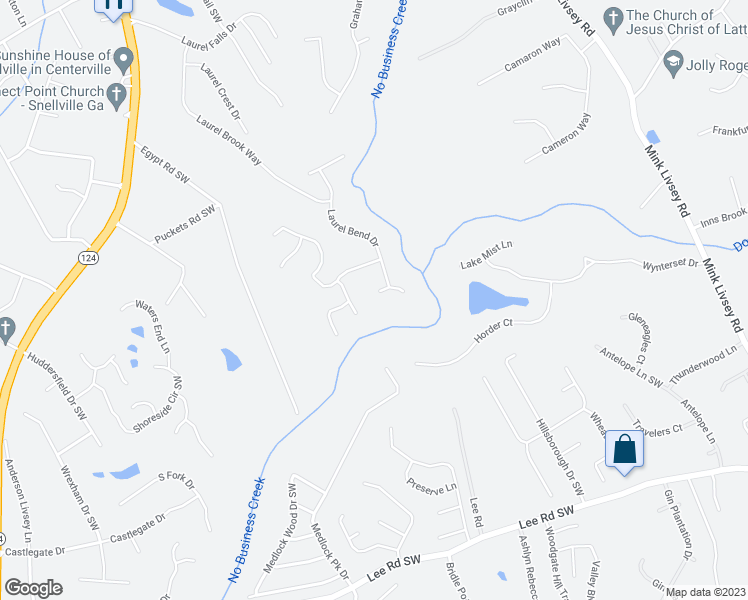 map of restaurants, bars, coffee shops, grocery stores, and more near 3900 Laurel Tree Court in Snellville
