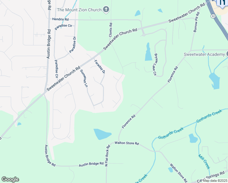 map of restaurants, bars, coffee shops, grocery stores, and more near 414 Deering Drive in Douglasville