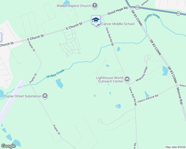 map of restaurants, bars, coffee shops, grocery stores, and more near 1224 Crystal Bend in Monroe