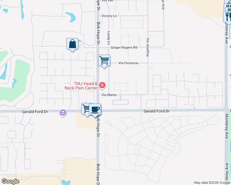 map of restaurants, bars, coffee shops, grocery stores, and more near 37 Alicante Circle in Rancho Mirage