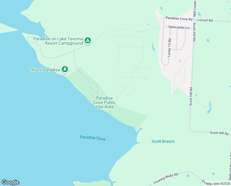 map of restaurants, bars, coffee shops, grocery stores, and more near 1061 Paradise Cove Road in Pottsboro